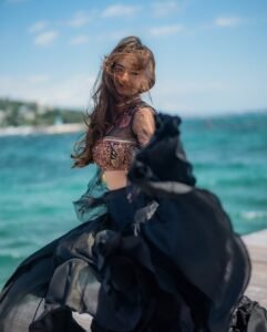 Anushka Sen Cannes Indian Fusion Lehenga – Sheer, Embroidered Drama (4)