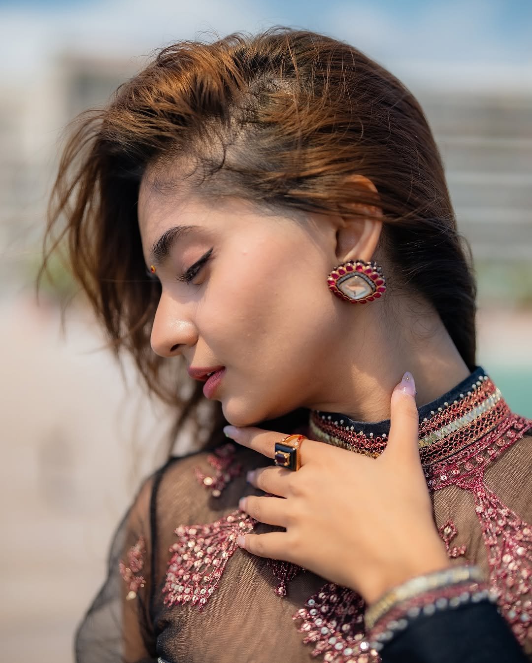 Anushka Sen Cannes Indian Fusion Lehenga – Sheer, Embroidered Drama (8)