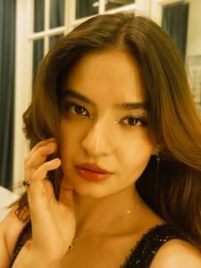 Anushka Sen celestial shimmer formal evening wear