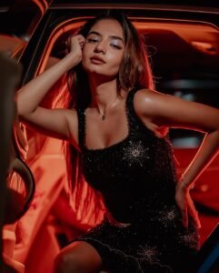 Anushka Sen celestial shimmer dress glam night out