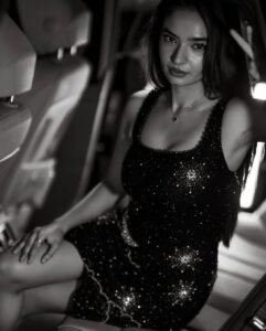 Anushka Sen celestial shimmer dress glam night out