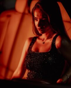 Anushka Sen celestial shimmer formal evening wear