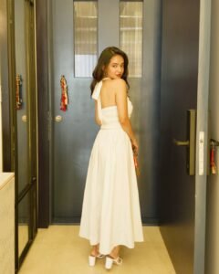 Anushka Sen Dreamy White Halter Dress Indoor Portraits (3)