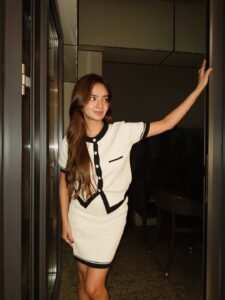 Anushka Sen elegant monochrome suit retro fashion