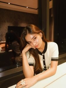 Anushka Sen elegant monochrome suit retro fashion