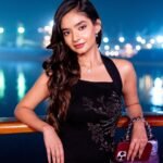 Anushka Sen Glam Black Sequin Dress Outdoor Shoot (15)