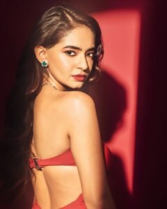 Anushka Sen Luxe Red Strapless Gown Glamorous Studio Shoot (17)
