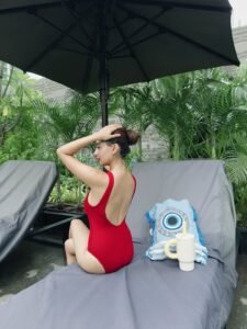Anushka Sen playful mermaid swimsuit vacation photo