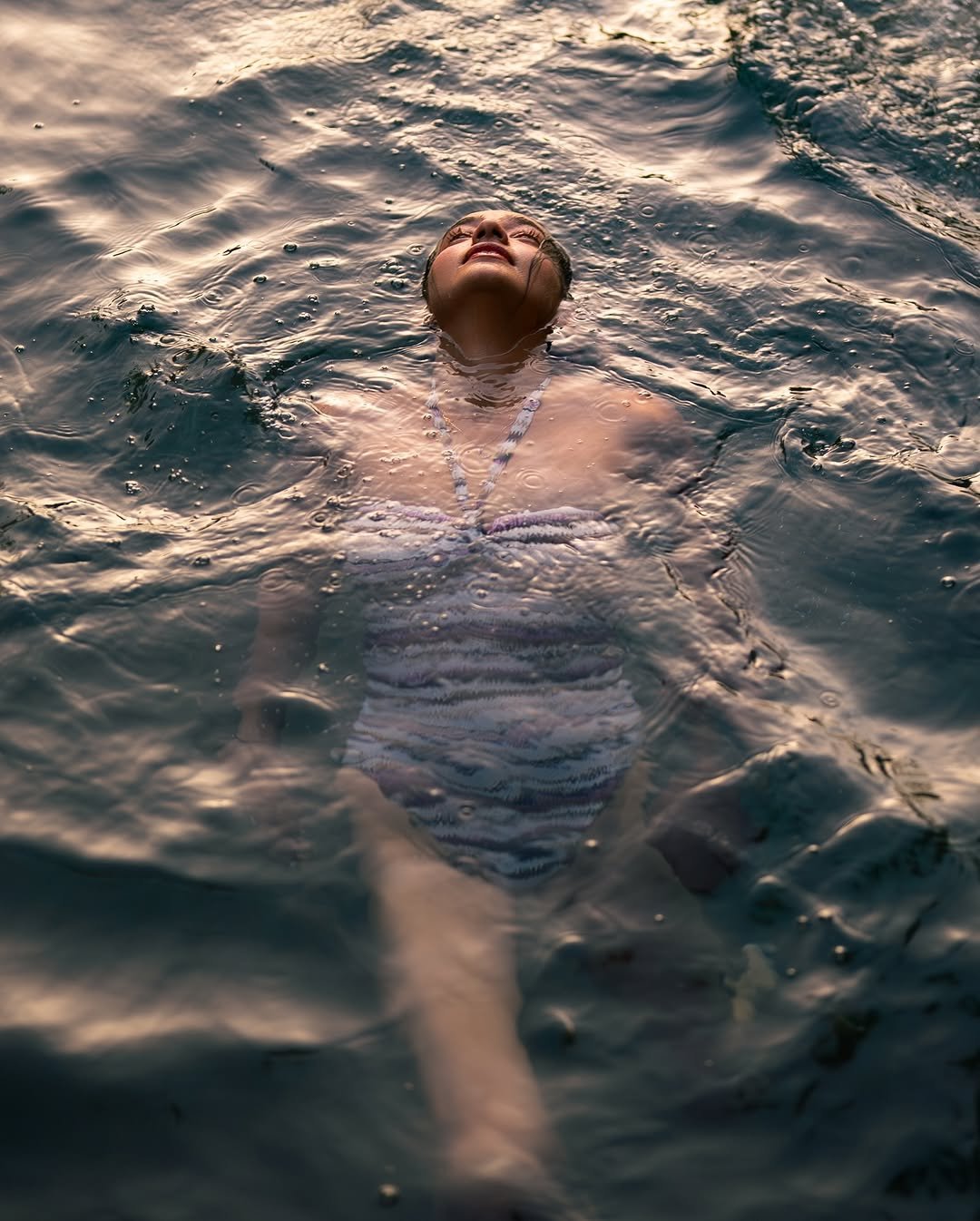 Anushka Sen Striped Halter Swimsuit Nature Glow Shoot (4)