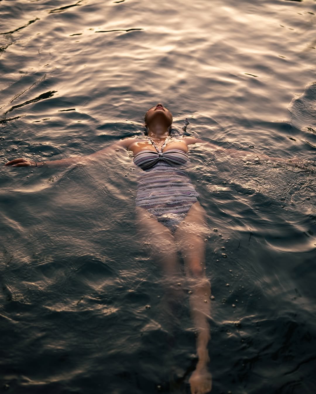 Anushka Sen Striped Halter Swimsuit Nature Glow Shoot (7)