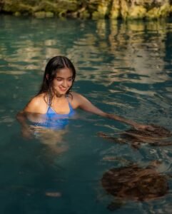 Anushka Sen Vibrant Blue Swimsuit Outdoor Shoot (8)