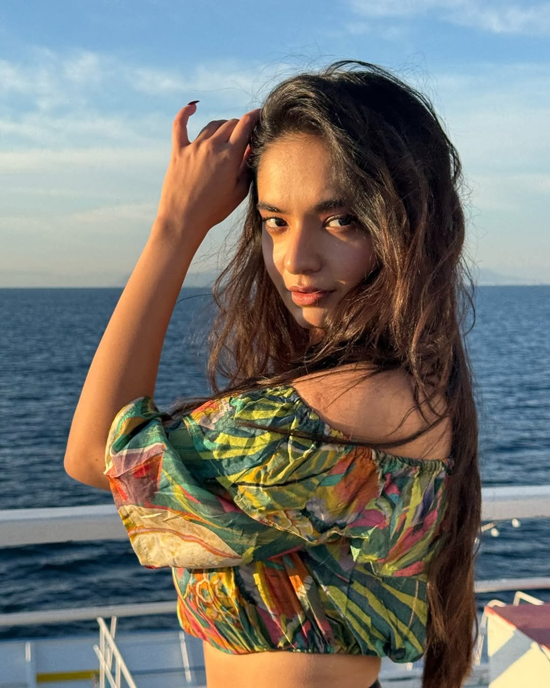 Anushka Sen Vibrant Tropical Co-Ord Set Seaside Travel Shoot (17)