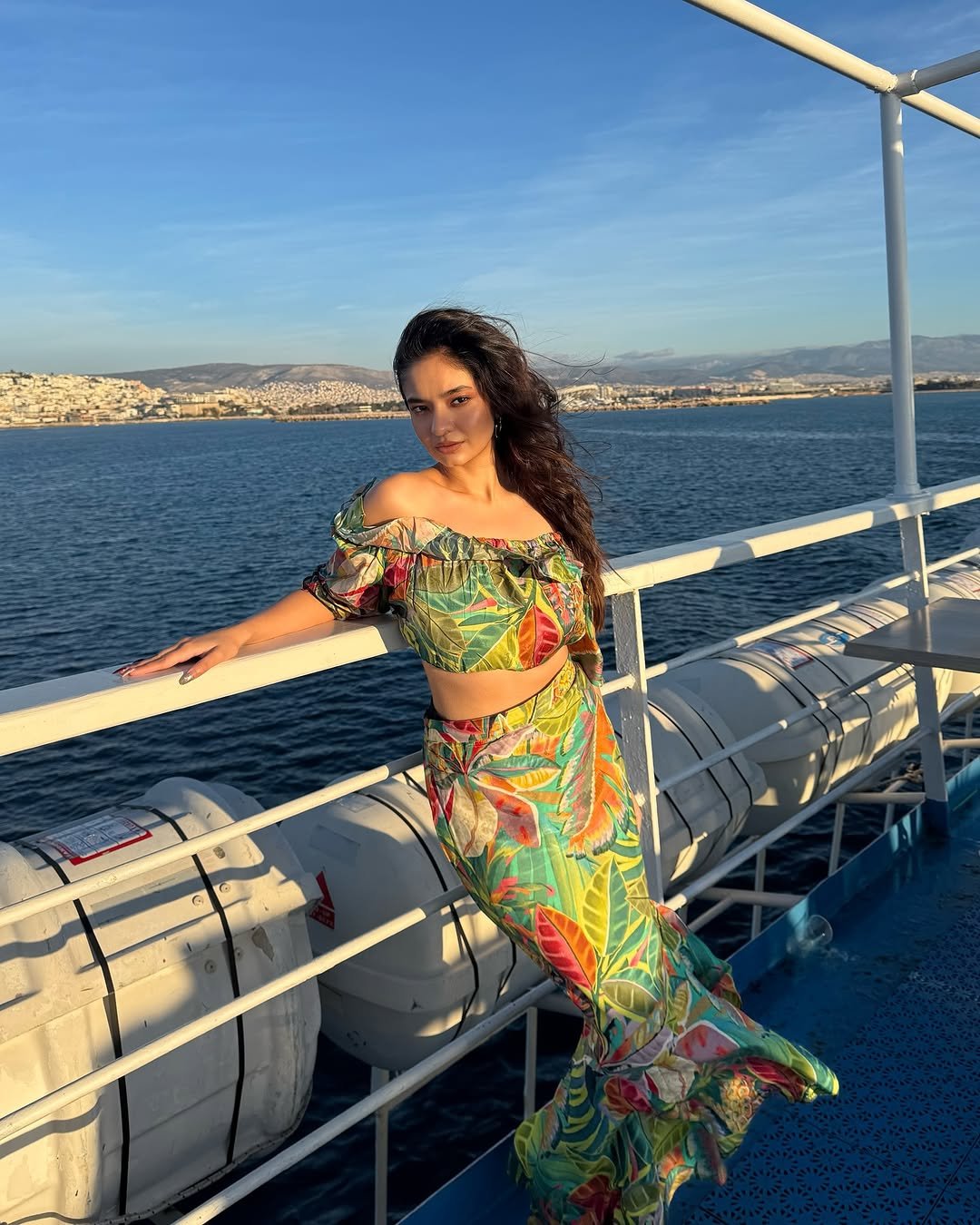 Anushka Sen Vibrant Tropical Co-Ord Set Seaside Travel Shoot (6)