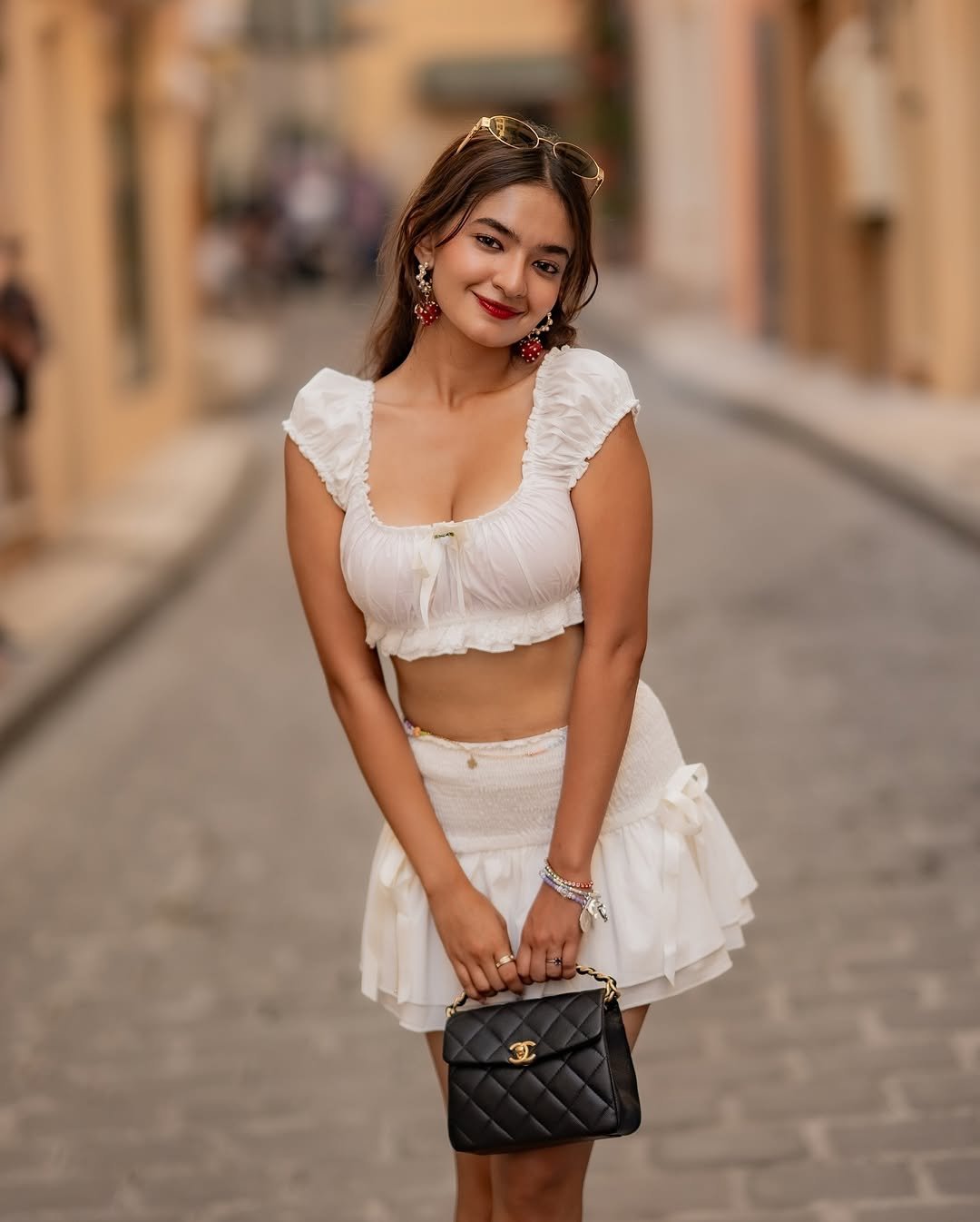 Anushka Sen White Ruffle Co-Ord – Dreamy Beachside Summer Style (12)