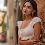 Anushka Sen feminine ruffle co-ord vacation style