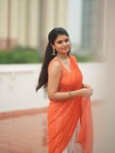 Arul Jyothi Beautiful in Vibrant Orange Saree with Traditional Jewelry (5)