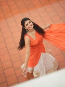Arul Jyothi Beautiful in Vibrant Orange Saree with Traditional Jewelry (6)