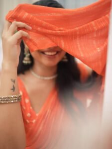 Arul Jyothi Beautiful in Vibrant Orange Saree with Traditional Jewelry (7)