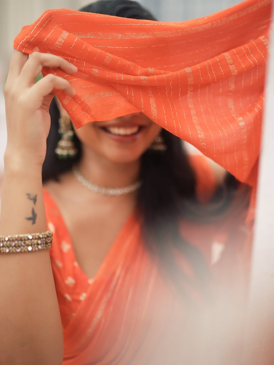 Arul Jyothi Beautiful in Vibrant Orange Saree with Traditional Jewelry (7)