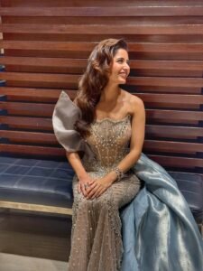 Ashika Ranganath Glamorous in Silver Mirror Gown (4)