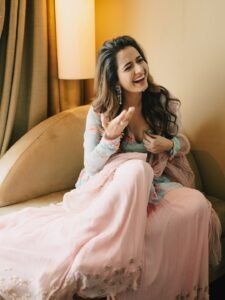 Ashika Ranganath Lovely in Blue Floral Dress (10)