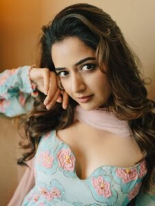 Ashika Ranganath Lovely in Blue Floral Dress (3)