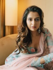 Ashika Ranganath Lovely in Blue Floral Dress (4)