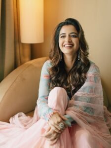 Ashika Ranganath Lovely in Blue Floral Dress (5)