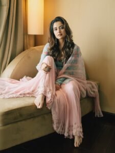 Ashika Ranganath Lovely in Blue Floral Dress (6)