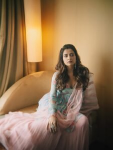 Ashika Ranganath Lovely in Blue Floral Dress (7)