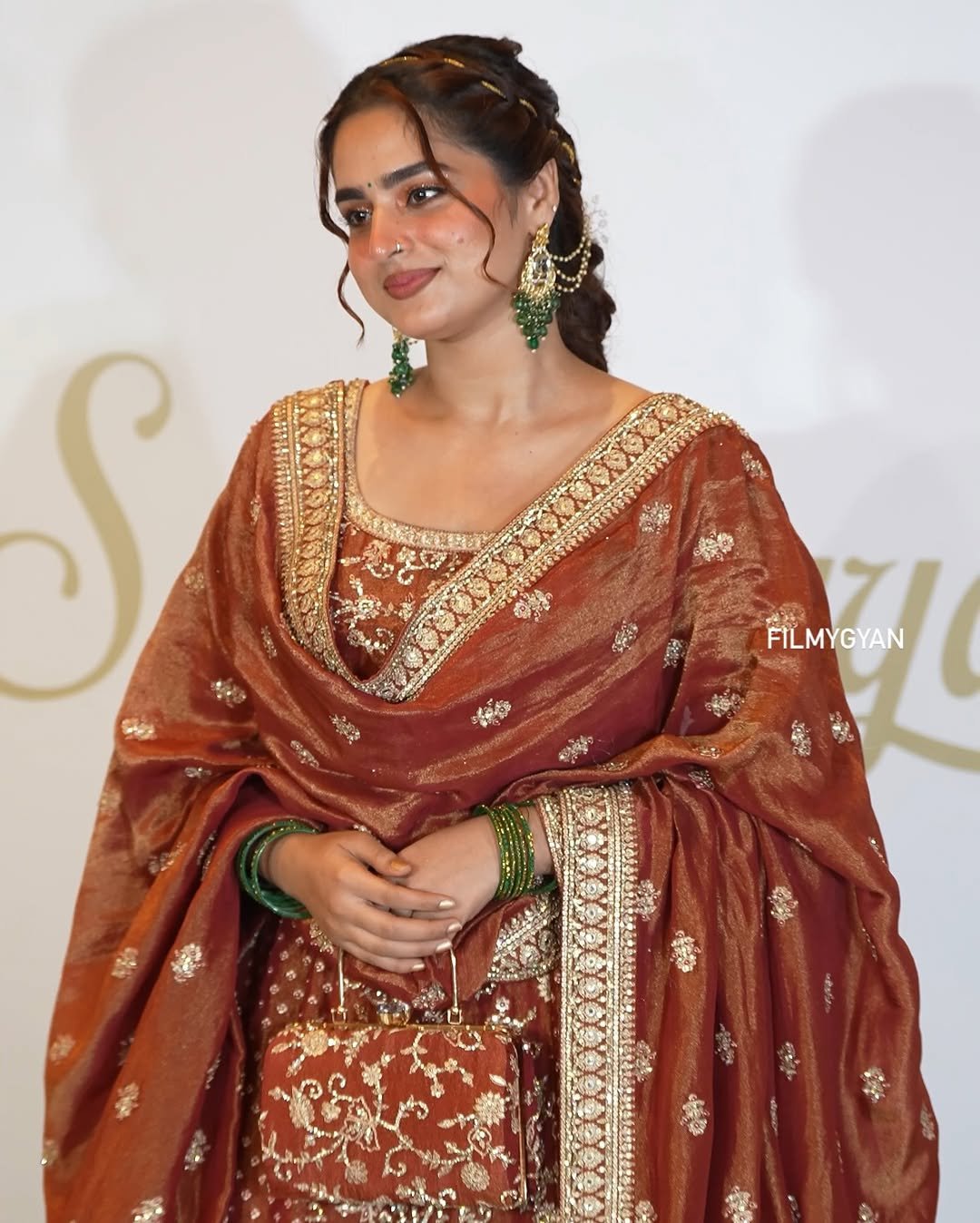 Ayesha Khan Shines in Copper Embroidered Saree (11)