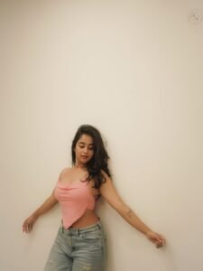 Deepthi Sunaina Casual in Pink Crop Top and Jeans (10)