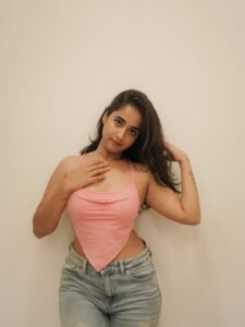 Deepthi Sunaina Casual in Pink Crop Top and Jeans (18)