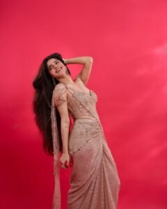 Divya Bharathi Gorgeous in Gold Embellished Gown (5)