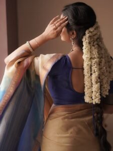Janani Ashok Kumar in Traditional Beige Silk Saree with Statement Jewelry (10)