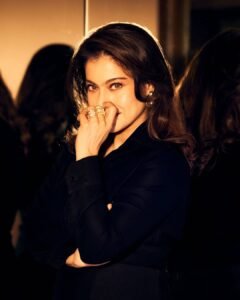 Kajol Elegant in Black Outfit with Statement Earrings (2)