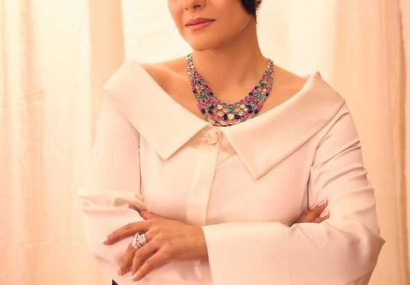 Kajol Stylish in White Shirt and Black Skirt (3)