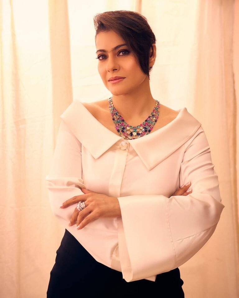 Kajol Stylish in White Shirt and Black Skirt (3)
