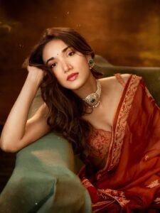 Medha Shankar Gorgeous in Orange Embroidered Lehenga (10)