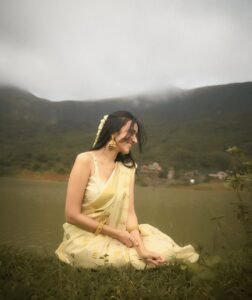 Nuveksha Charms in Traditional Off White Kerala Saree Photos (10)