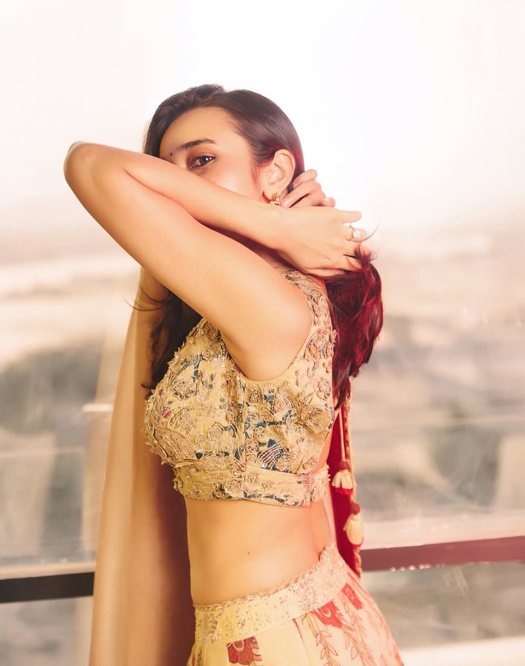 Nuveksha Radiates in Floral Embroidered Lehenga Photos (3)