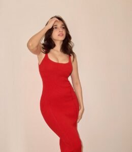 Nuveksha Sizzles in Red Bodycon Dress Photos (1)