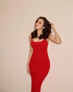 Nuveksha Sizzles in Red Bodycon Dress Photos (10)