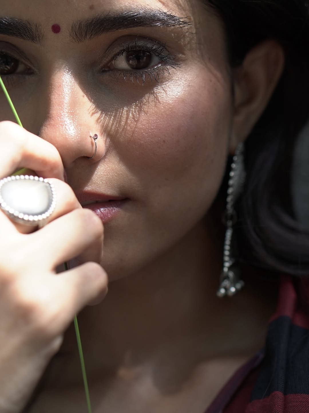 Praveena Aanjna Graceful in Black Maroon Saree (7)