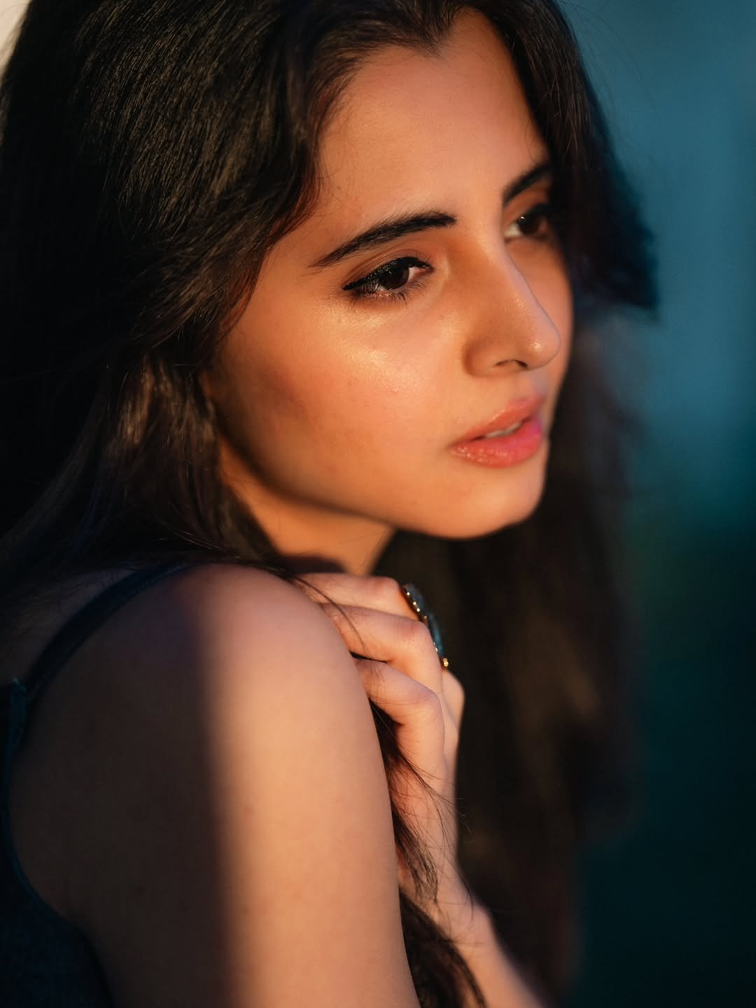 Preethi Asrani Stylish in Dark Green Dress (10)