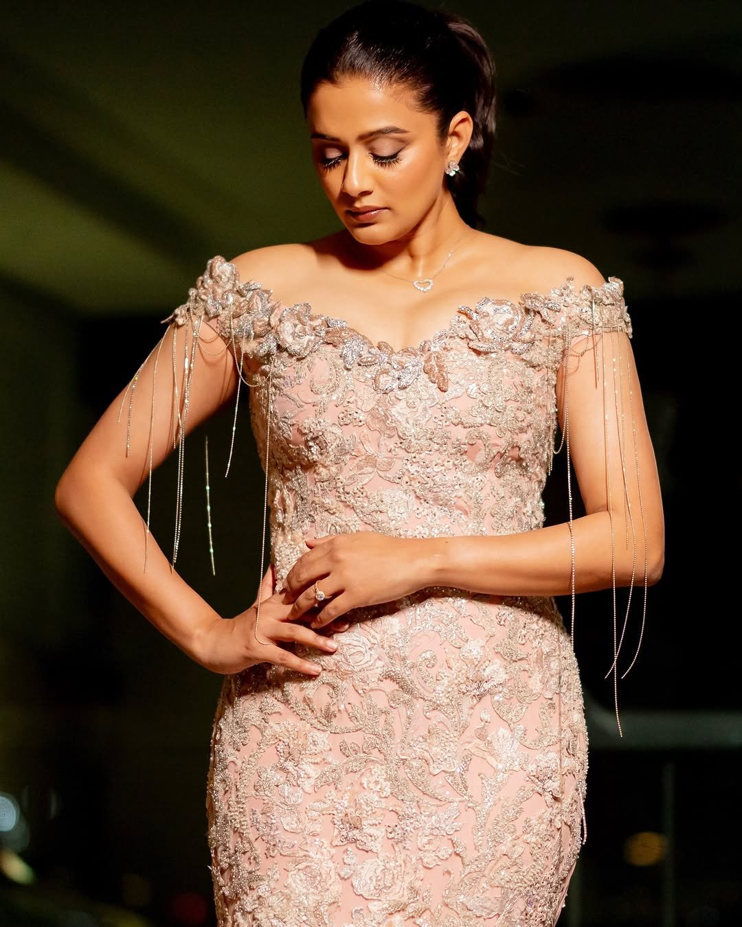 Priyamani Radiant in Off-Shoulder Gown (5)