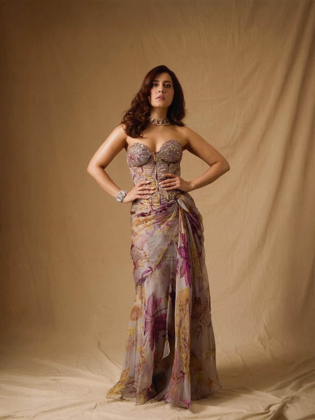 Raashi Khanna Glamorous in Beaded Corset Gown (9)