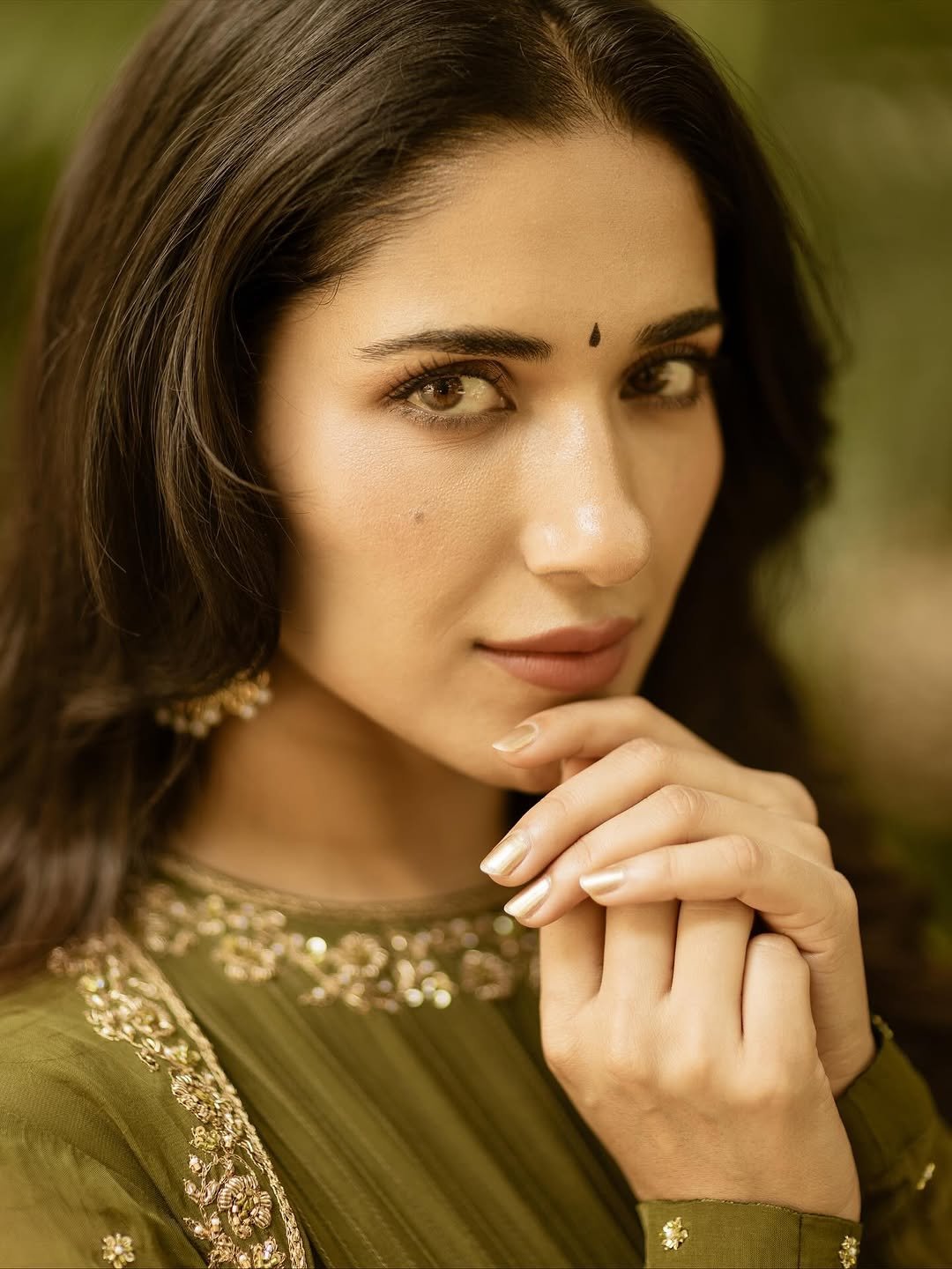 Ruhani Sharma Classy in Olive Green Outfit (2)