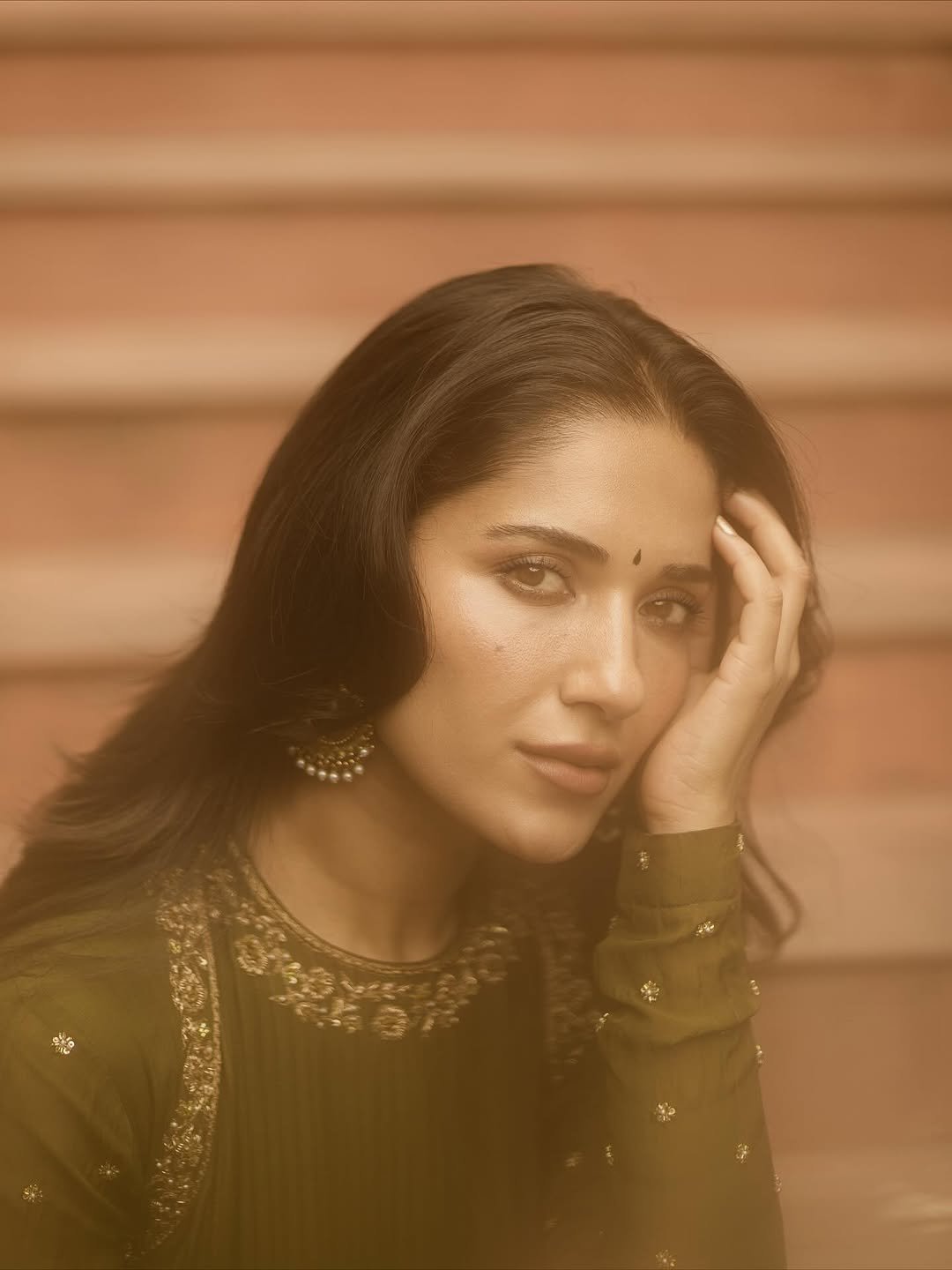 Ruhani Sharma Classy in Olive Green Outfit (5)