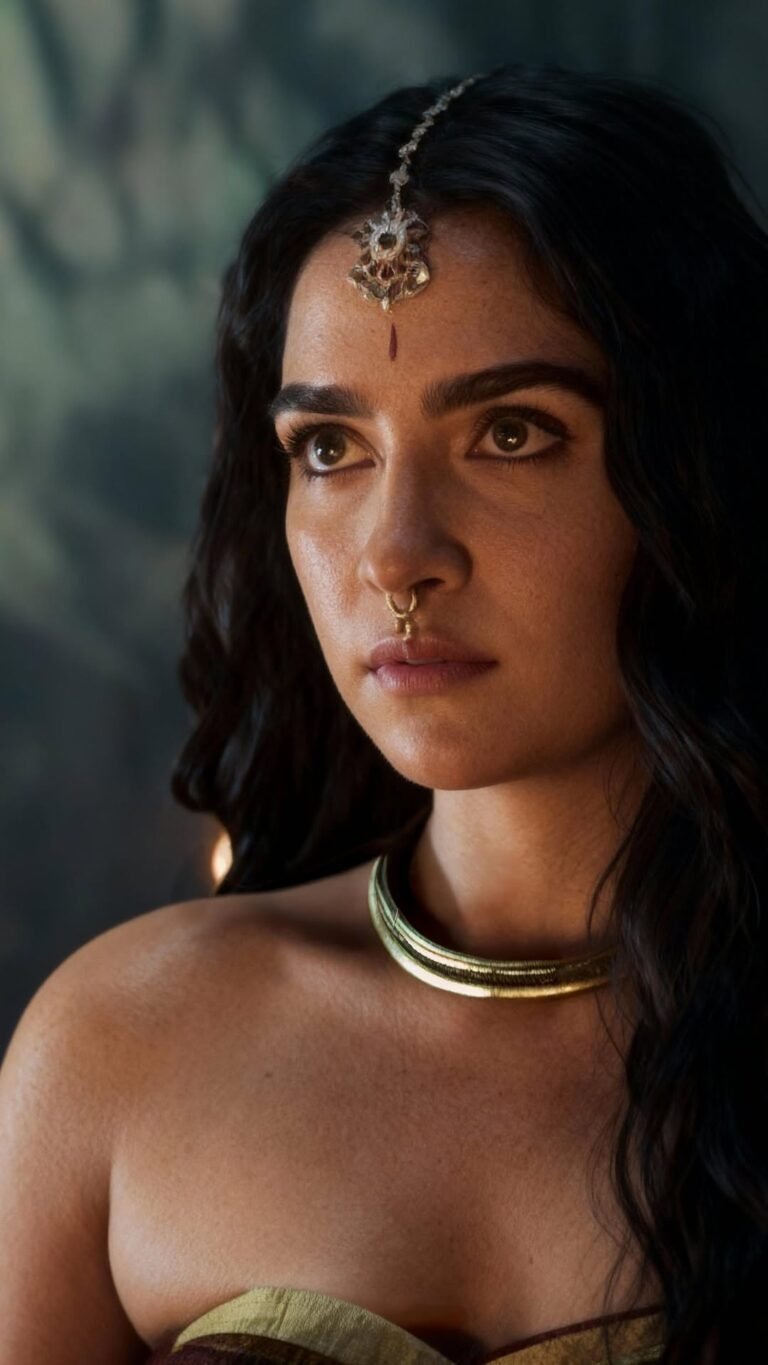 Rukmini Vasanth Glamorous in Maroon Saree and Gold Jewelry (2)